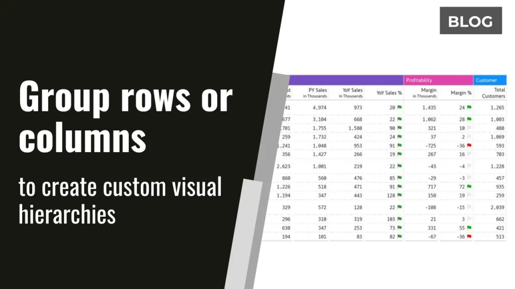 Group rows or columns in table / matrix reports in Power BI