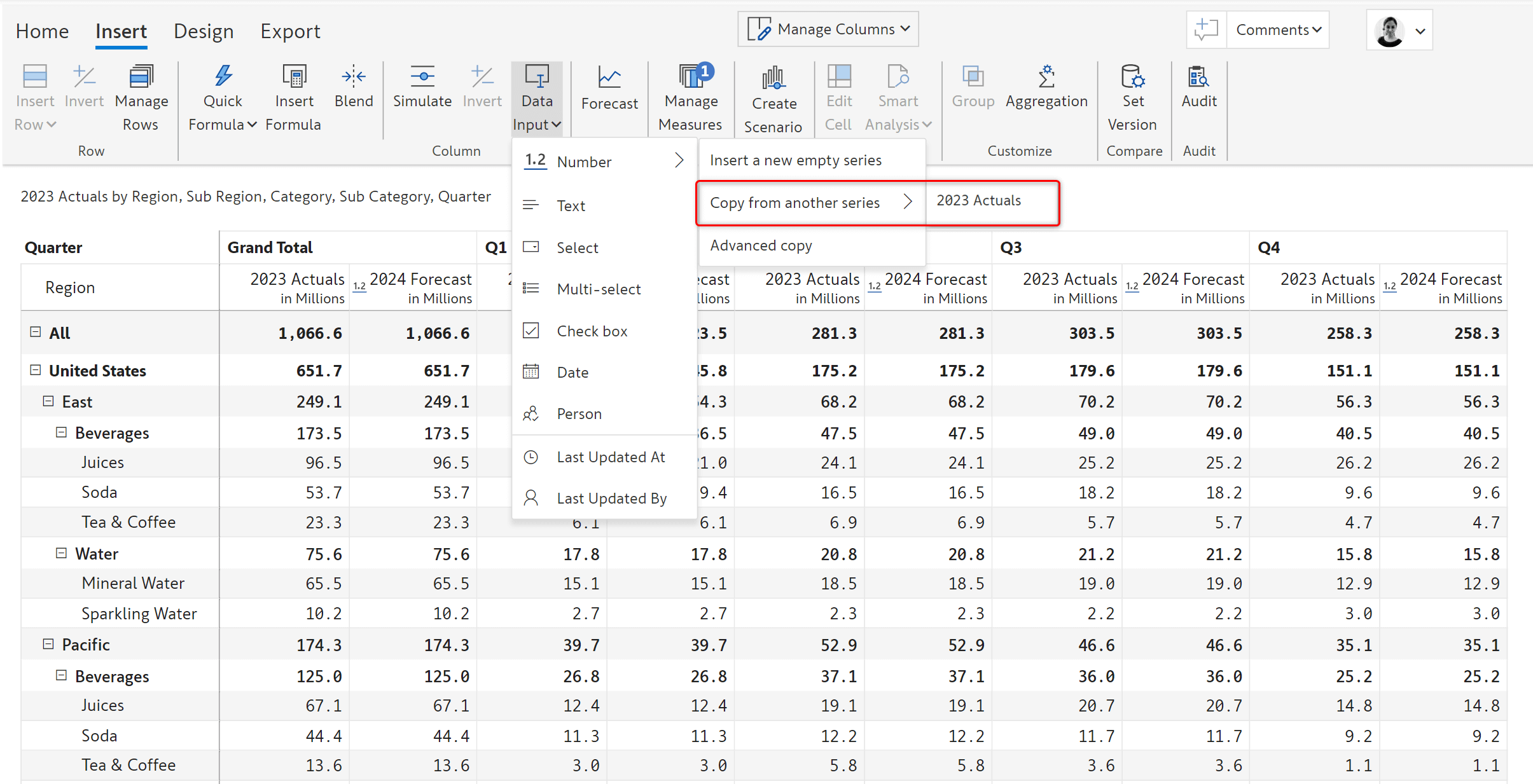 Create Forecast Based On Actuals