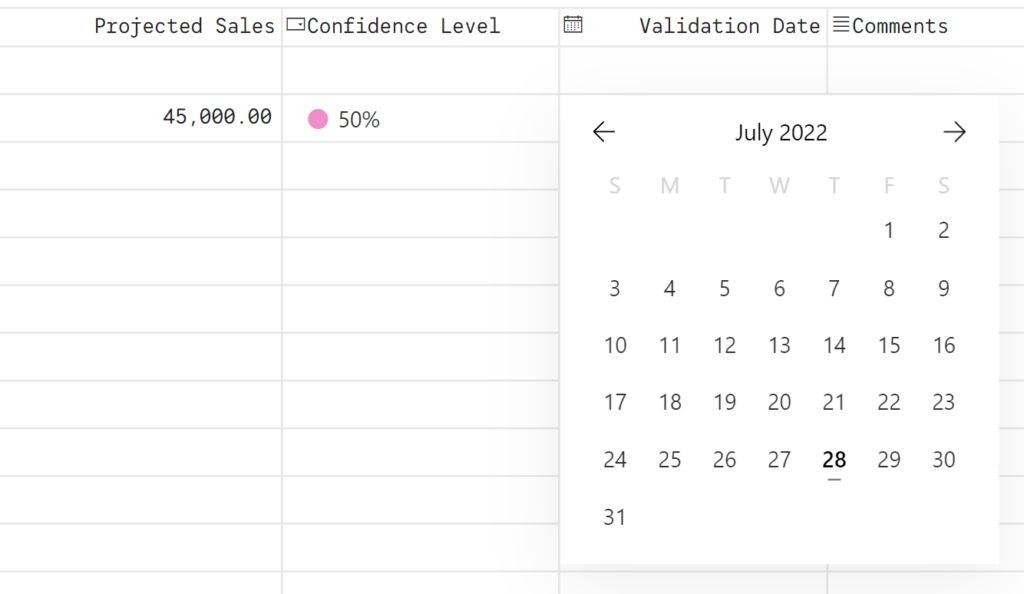 Enter data blank Power BI table - date calendar picker