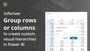 Group rows or columns to create custom visual hierarchies in Power BI