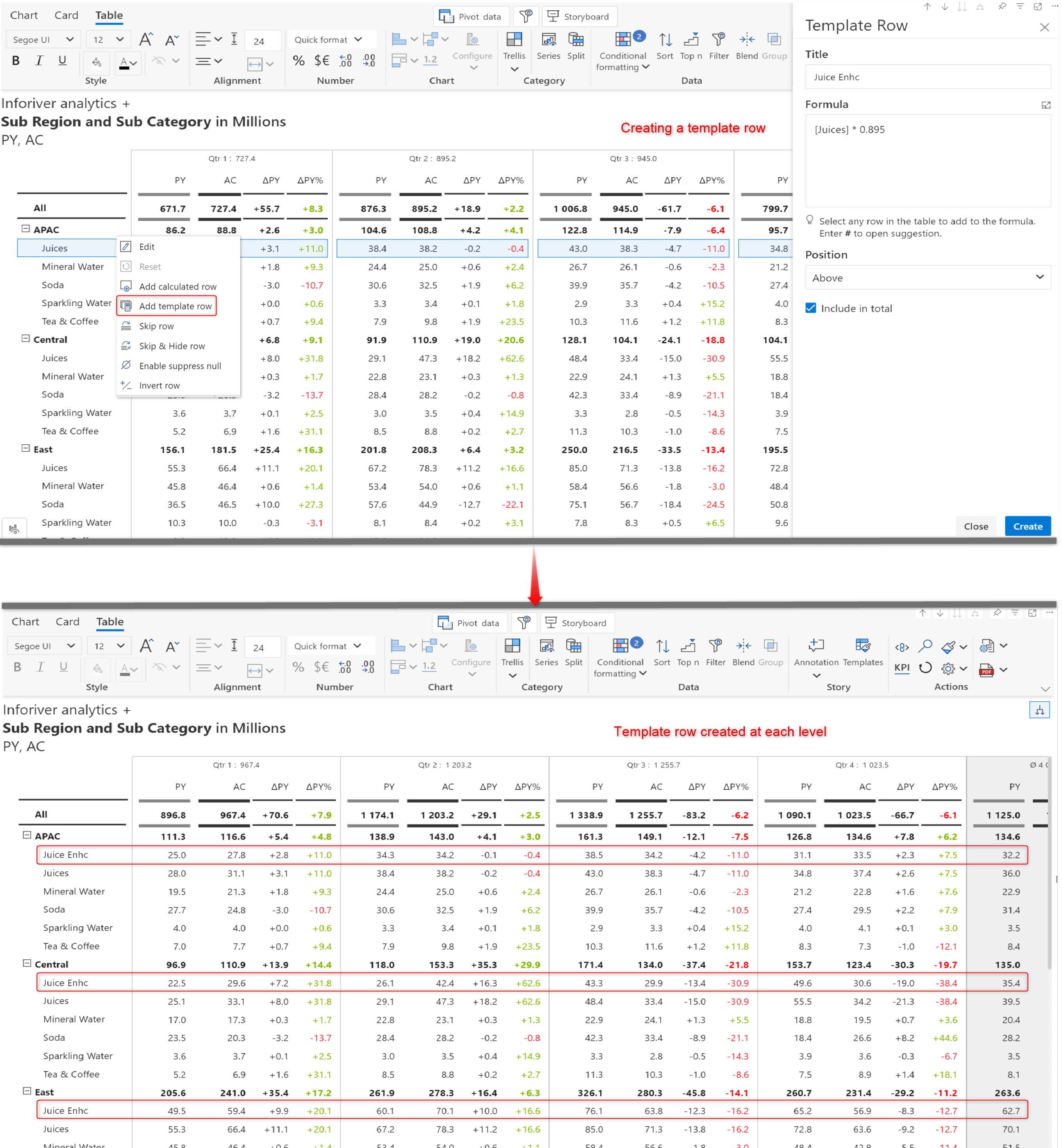 inforiver-analytics-plus-template-rows