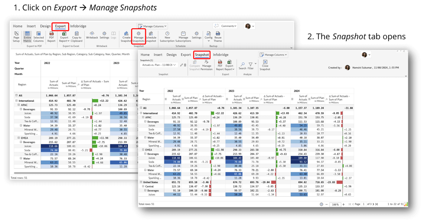 inforiver-manage-compare-snapshots-power-bi