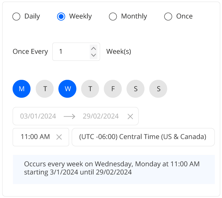 Schedule reports and snapshots