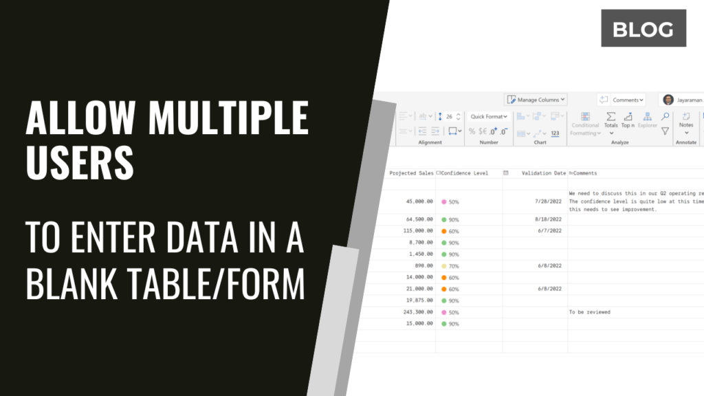 Allow Multiple Users to Enter Data in a Blank Table/Form in Power BI