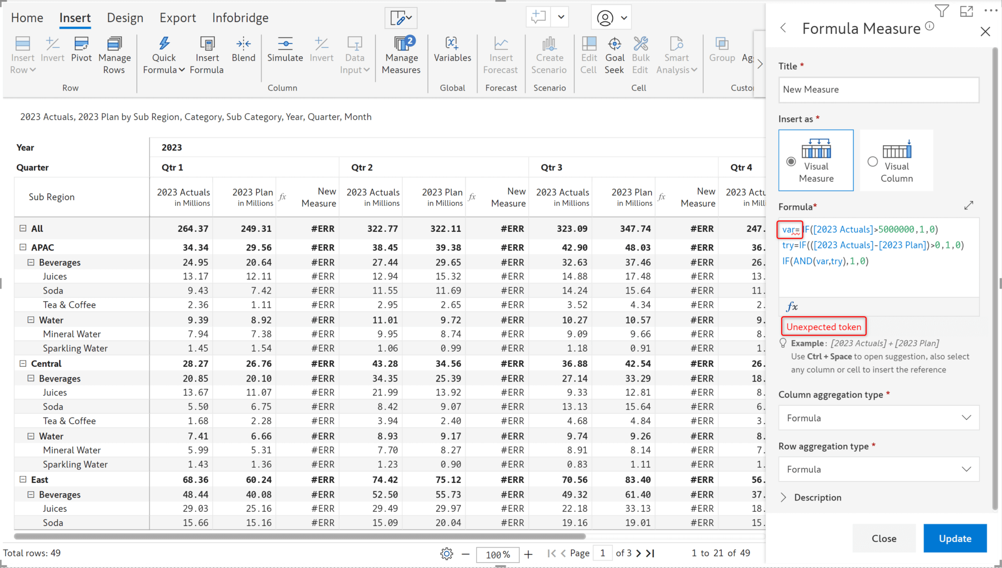 Choosing Variable Naming Wisely in Inforiver's Formula Editor