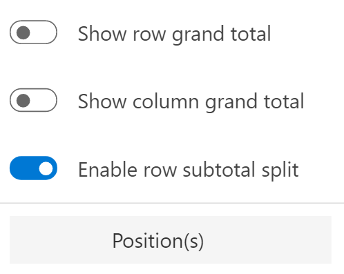 Enable row subtotal split option - Inforiver