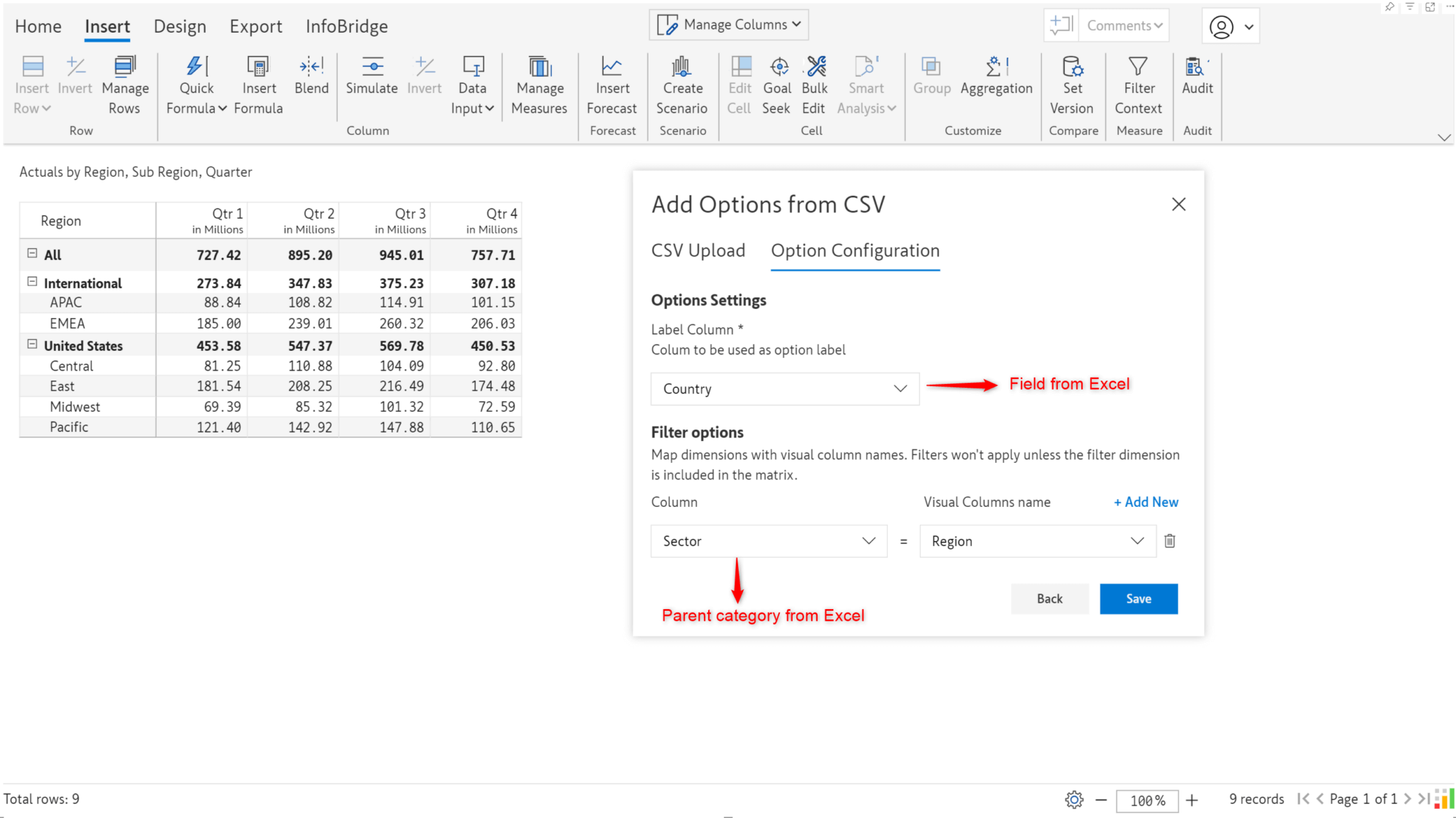 Mapping Excel Fields
