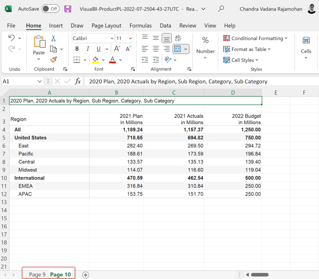 Merge Excel to a single page