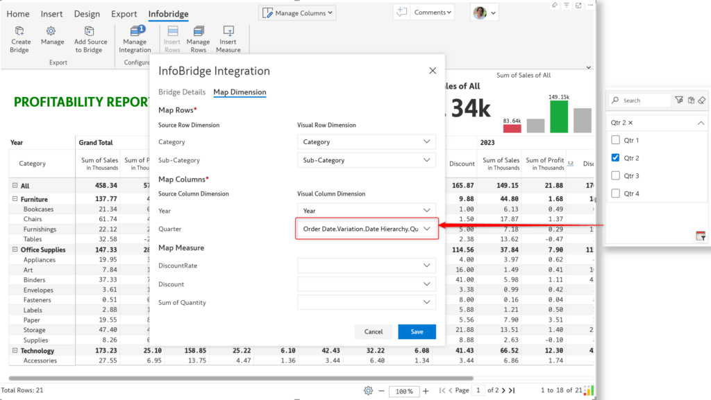 Infobridge Inforiver Inforiver Writeback Matrix: Microsoft Fabric, Variables & More