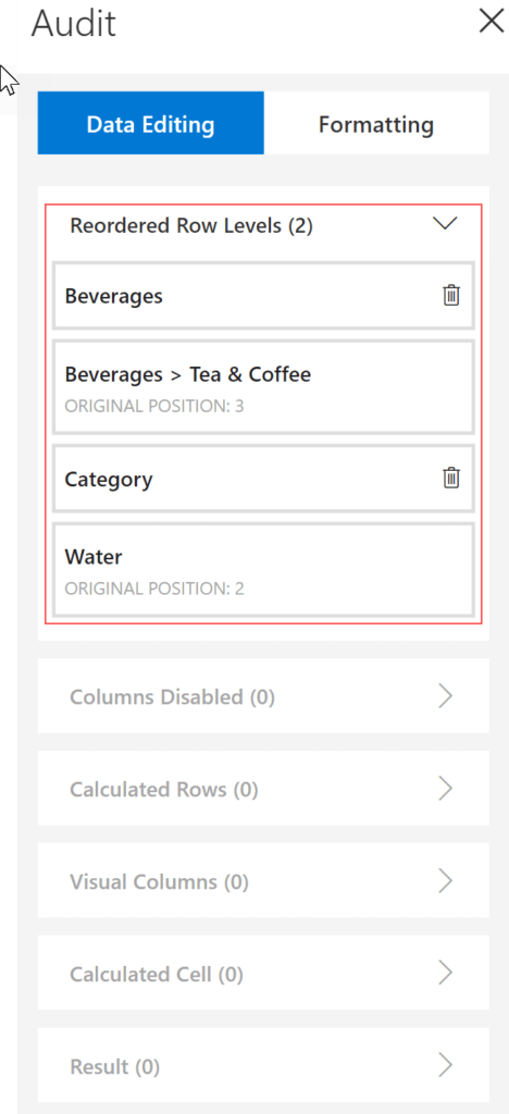 Rearranging rows in a table