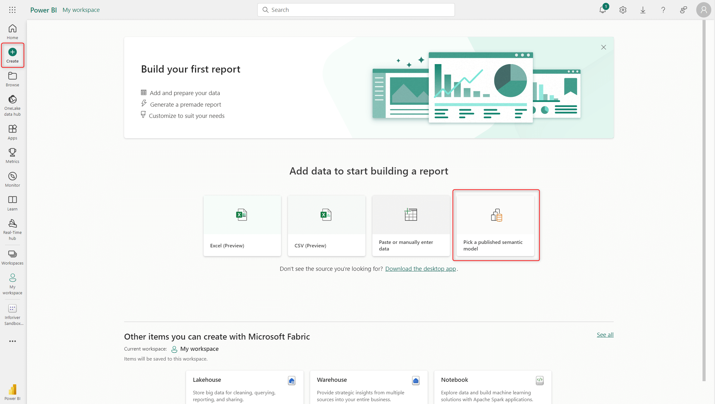 sandbox-create-published-model