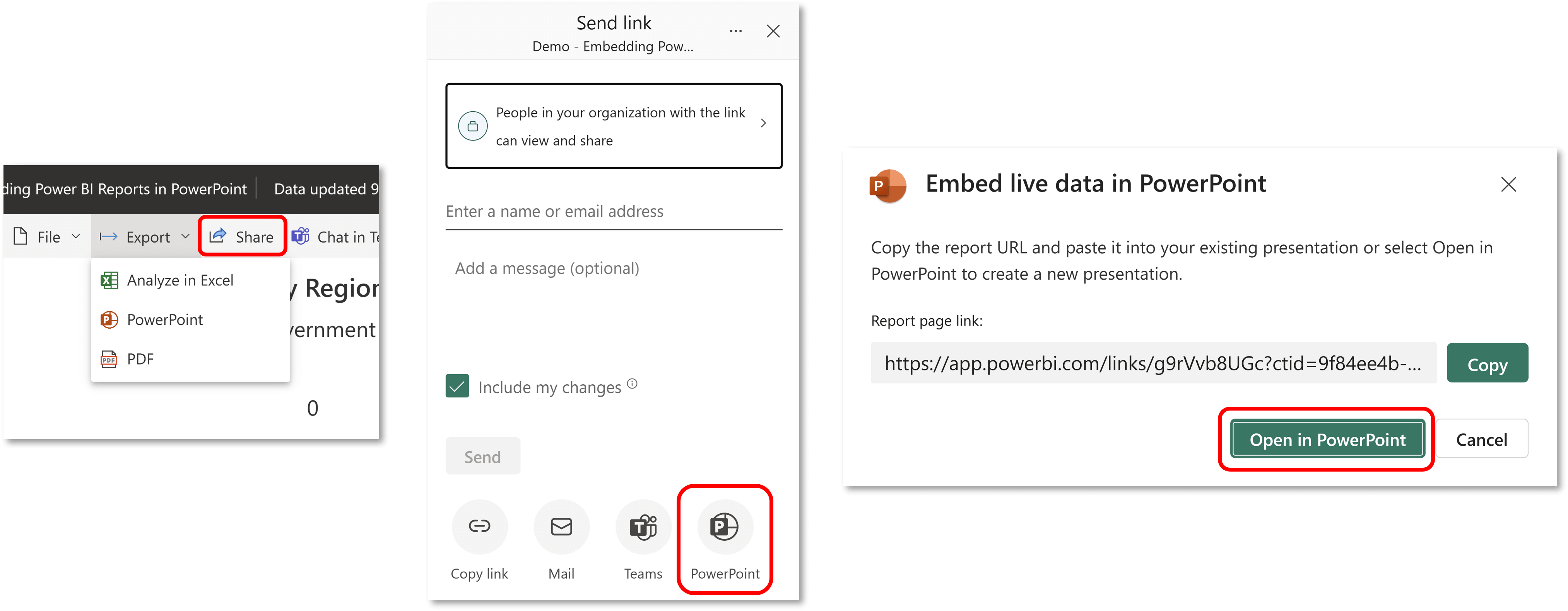 use -share-option-to-embed-live-power-bi-data-in-powerpoint-adjust-permissions-and-click-open-in-ppt-to-create-new-presentation